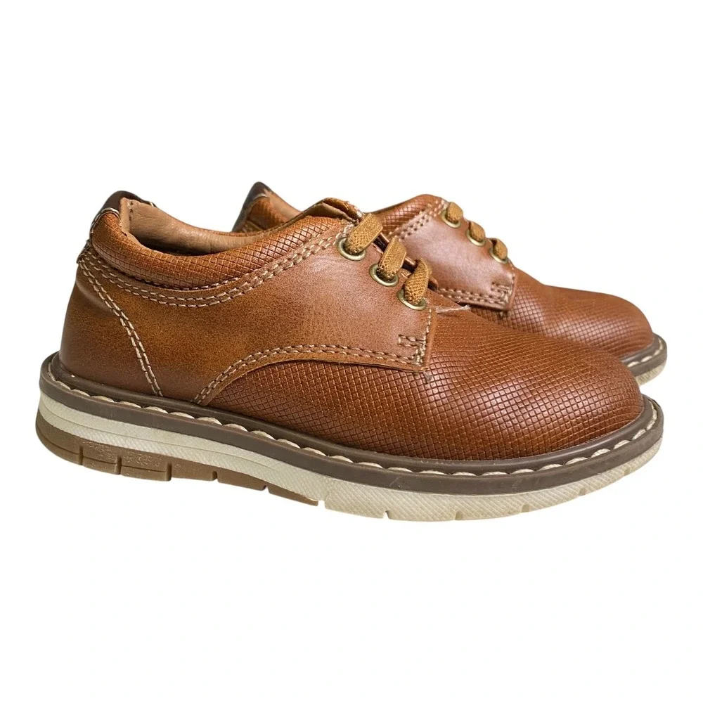 Ashford Hayes Boys Brown Oxford Dress‎ Shoes Size 5 M Textured Formal SU